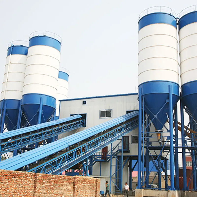 Hzs90 Electric Belt Conveyor Feeding Type Small Fixed Ready Mix Concrete Batching Plant Cement Mixer Core Motor Production Line
