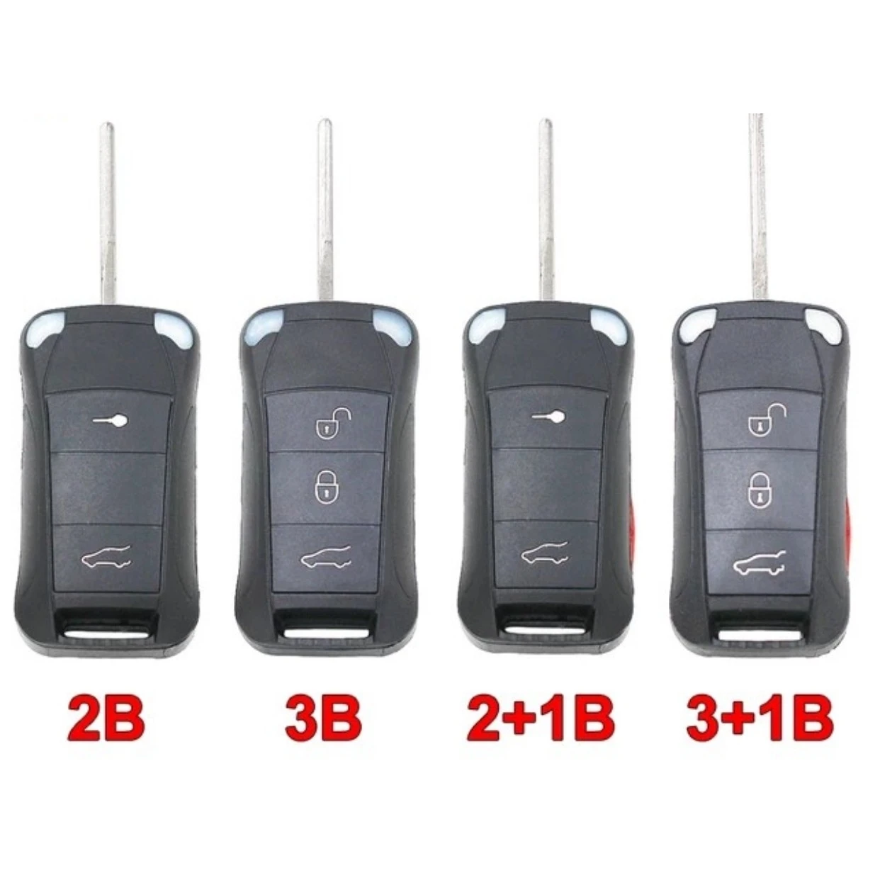 2/3/4 Button flip Remote Key shell fob case for Porsche Cayenne 2004 2005 2006 2007 2008 2009 2010 2011 Uncut HAA/HU66 blade