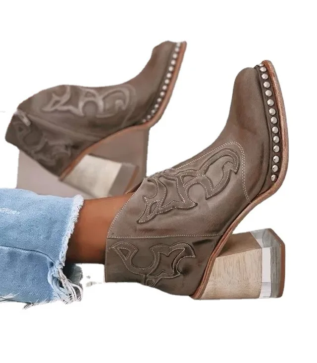 New style laser upper  transparent heel glass high heel shoes zipper boots for women ankle