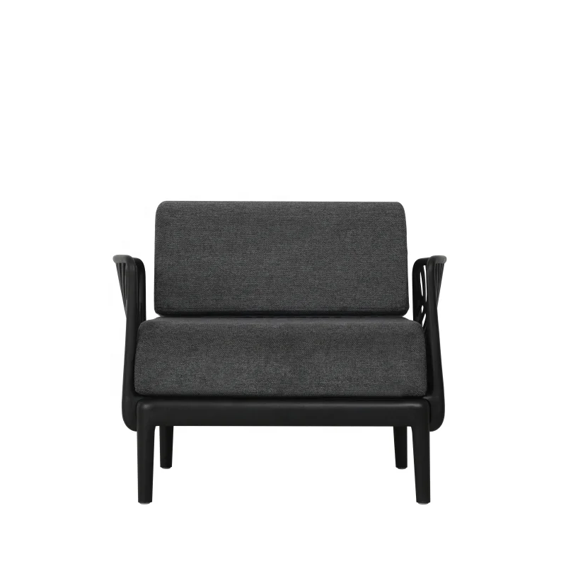 Design Simple Indoor Outdoor Furniture Divano Leisure Seat Canape PP Injection Base Single Garden Sofas With Soft