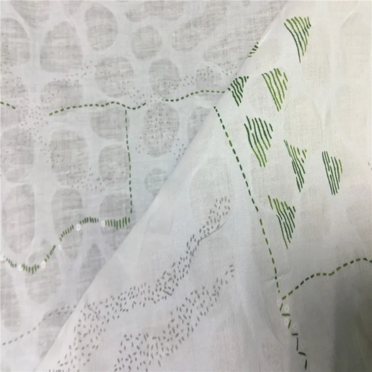 Hot Selling Burnout Fabric 100% Cotton Voile Fabric Cotton Printed Fabric for Garment