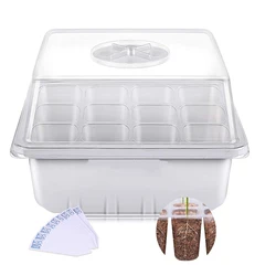 Garden Plant nursery carry tray Grow Box With pots Lid 6 12 Cell Germination Starter plastic cell seed nursery plug trays