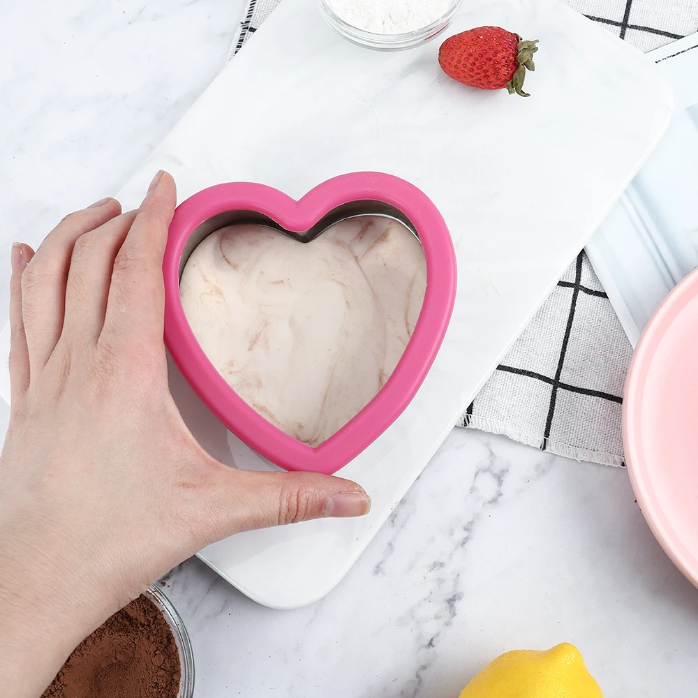 New Arrivals Cake Decorating Custom Metal Heart Shape Pink Baby Kid Cookie Press Cutters