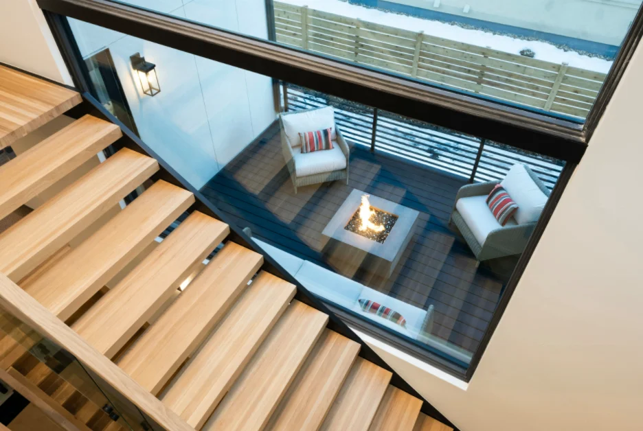 Double Plate Stainless Steel Stair Stringer Wood Stair Tread Indoor