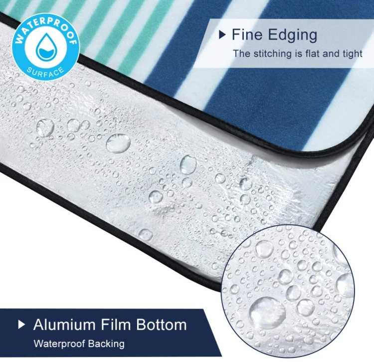 Eco-Friendly lightweight portable 100% Polyester Printed Fleece Plaid Folding outdoor Waterproof Large Custom Picnic Blanket