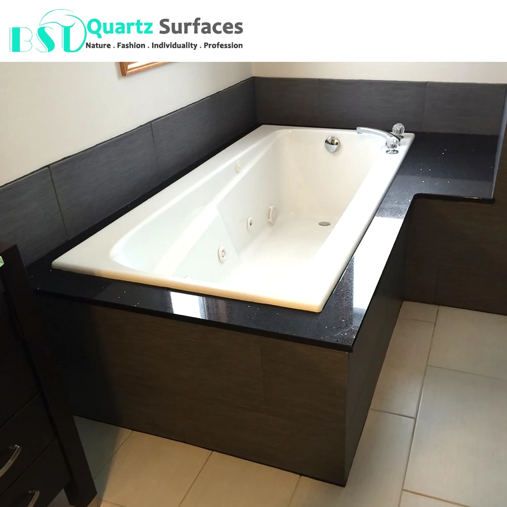 Sparkling Black Kitchen Quartz Stone Table Top stone Island Porcelain Polished Glazed Slab Kitchen Countertop