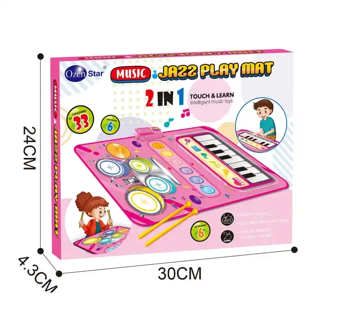 Huiye New Musical Playing Mat Instrument Kids Fun Montessorri Toys Piano Keyboard Mat Baby Music Electronic Toys Children Toys