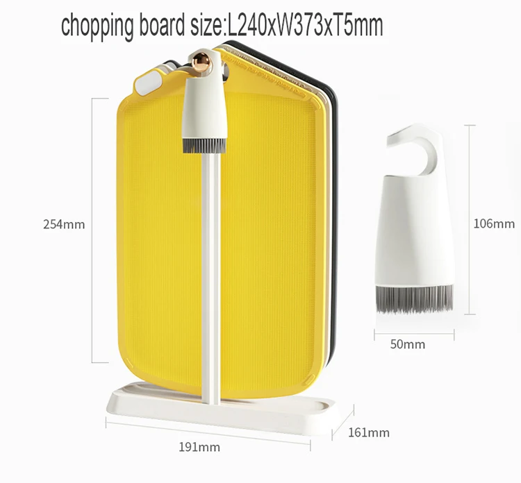 2022 newest design C type  Hook Plastic Chopping Block Personalized Rectangle PP Proof Fruit And Vegetable Cutting Board