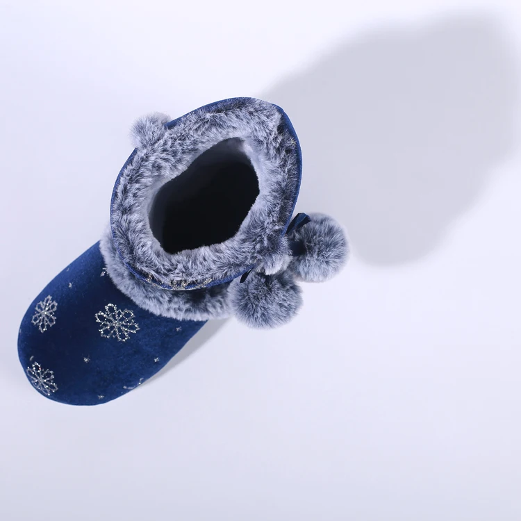 Ladies indoor faux fur slippers house shoes luxury women winter boots