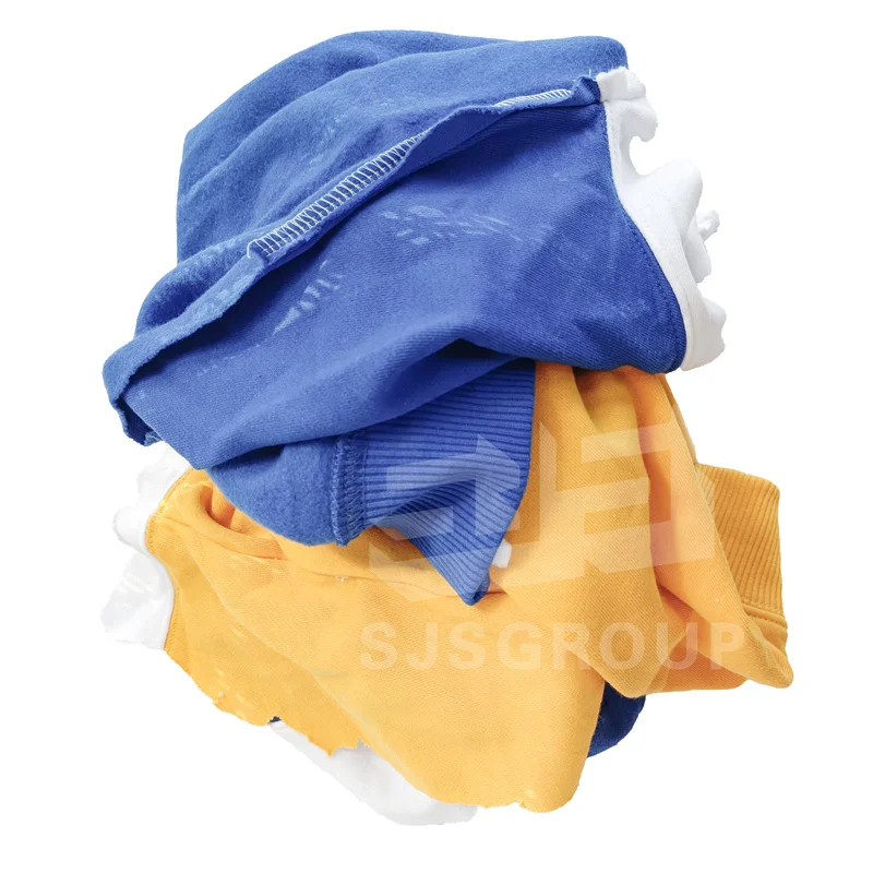 Reclaimed Wiping Rags Cotton 90% Clean Clothes Used Cloth Cut pieces Recycled Colored Fleece
