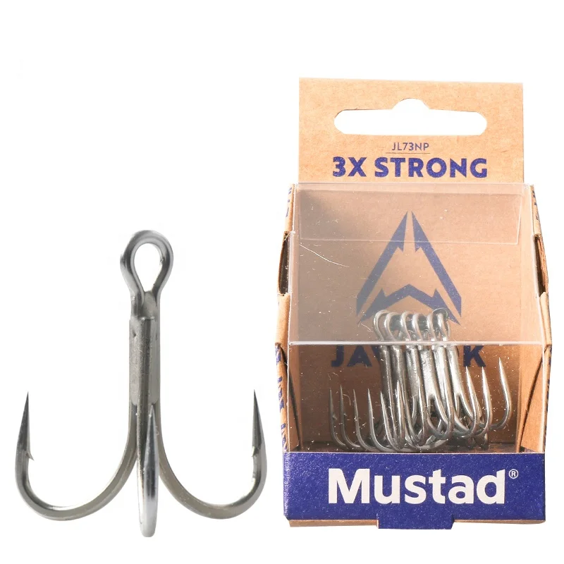 Mustad  NEW JawLok 3x 4x 5x Strong best treble hooks for saltwater lures fishing treble hook