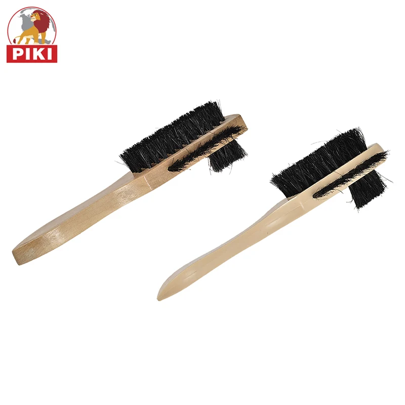 New brand 2020 customized logo private label beech horse hair wooden shoe clean brush