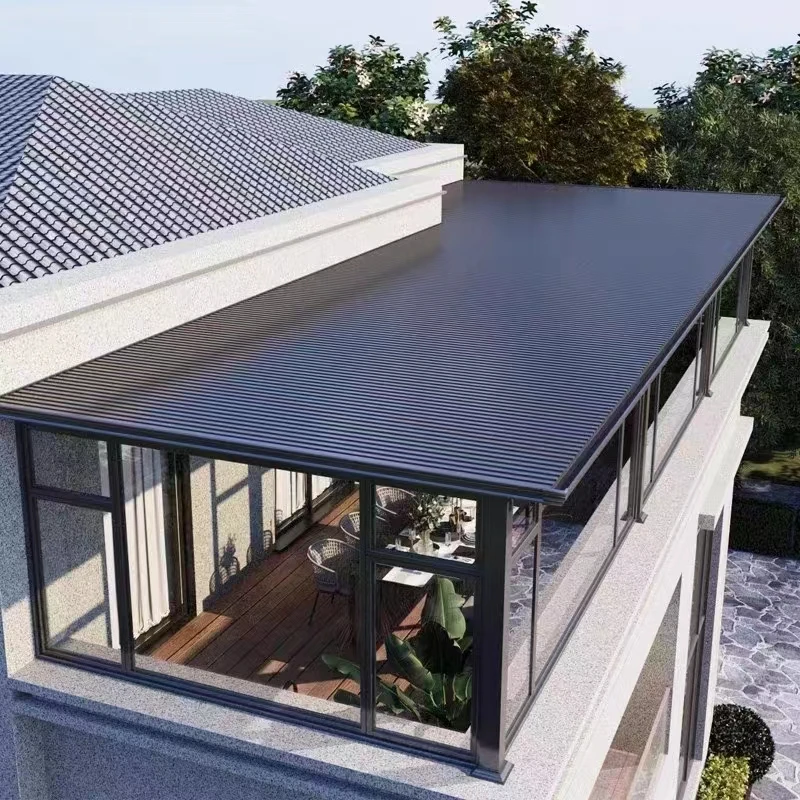 aluminum outdoor waterproof roof gazebos aluminium sandwich PU PVC panels double layer with insulated for pergola and carport