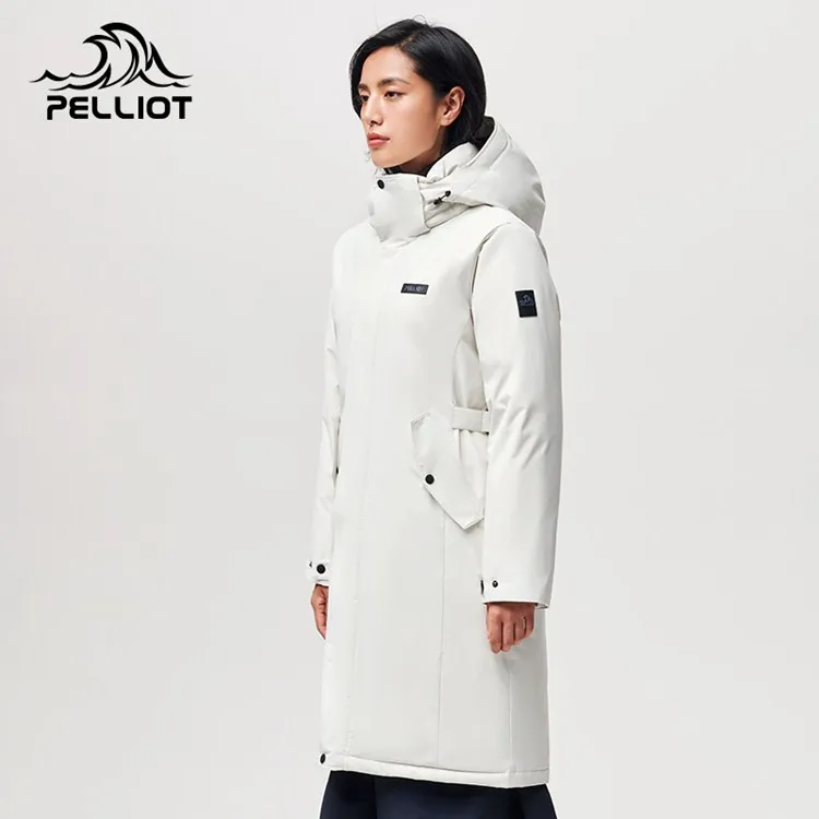 OEM custom logo Eco-friendly  90/10 white down puffer jacket women winter outdoor casual long parkas
