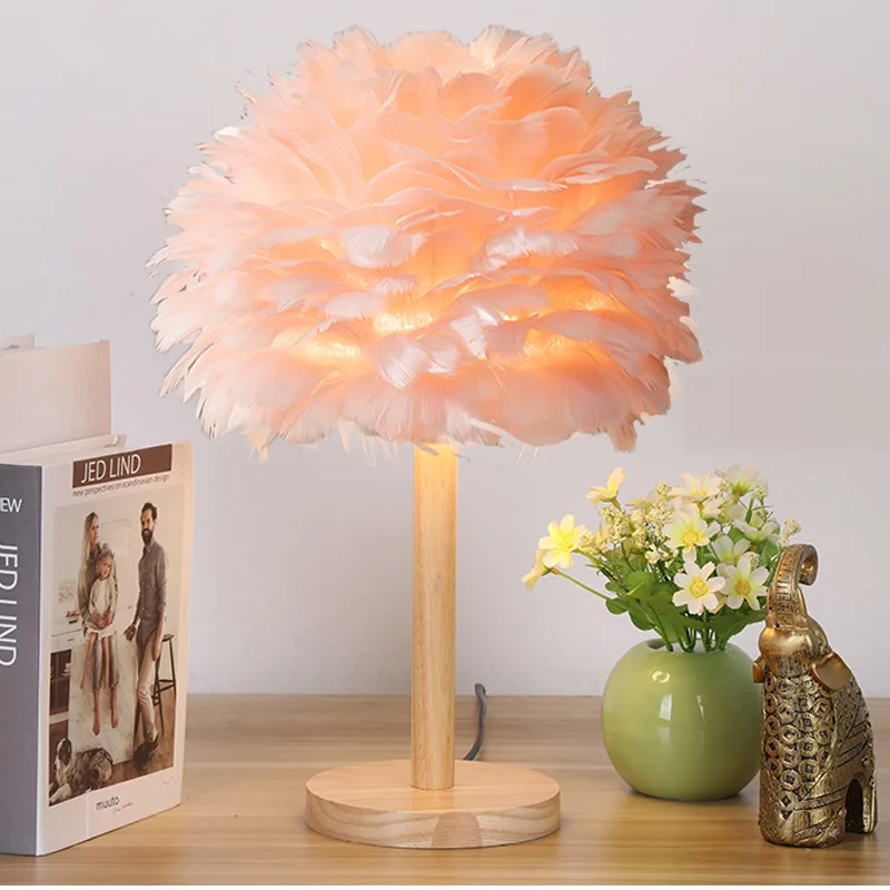 Led Light Christmas Snow Blanket Table Runner Light Luxury Coffee Table And Tv Cabinets Feather Desk Lamp