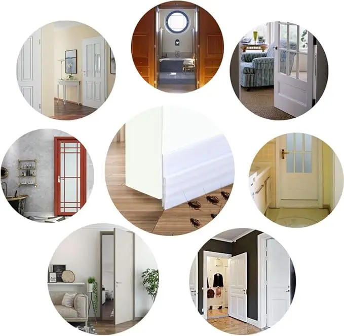 Door Draft Stopper Under Door Draft Blocker Insulator Door Sweep Weather Stripping Noise Stopper Strong Adhesive