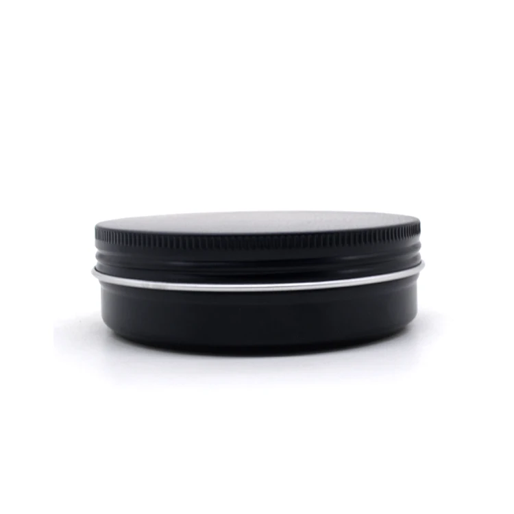Low MOQ Factory price 100 ml Black Color Custom Aluminum Jar Candle Tin