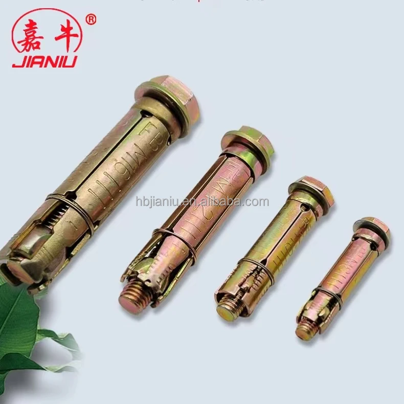 Color-plated Zinc four-piece gecko  Carbon Steel Yellow Zinc Plated 4 PCS Fix Bolt Gecko Expansion bolt