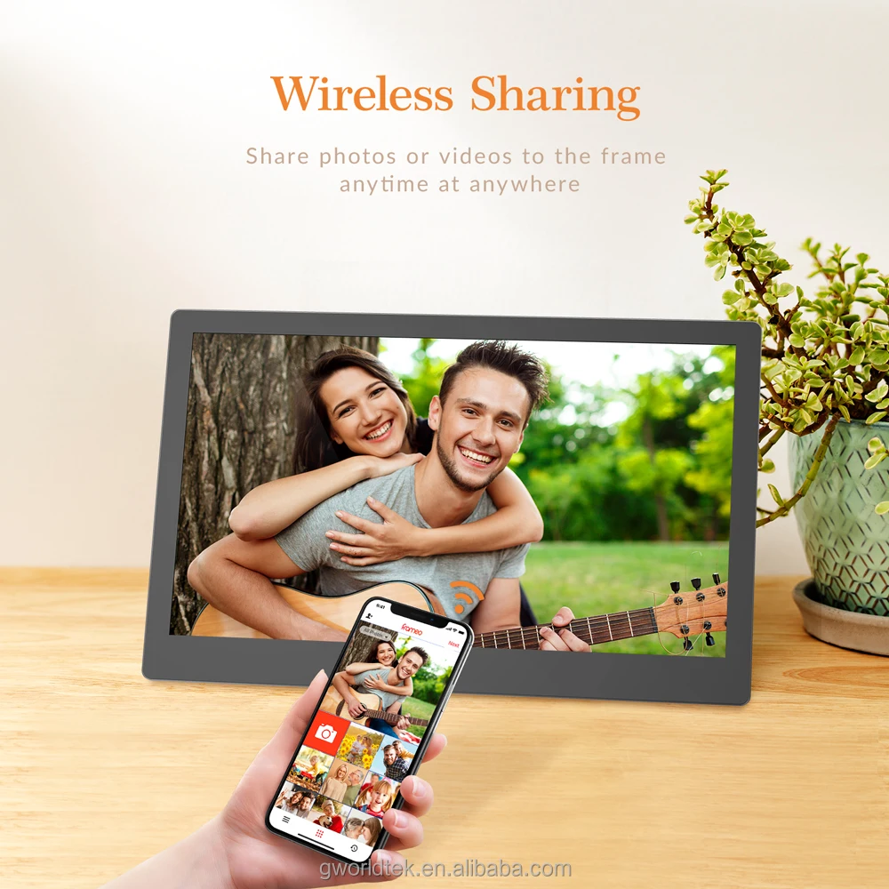 Arzopa WiFi 15.6 Inch 1920x1080P FHD IPS Touch Screen Smart Digital Picture Frame Share Photos and Videos Digital Photo Frames