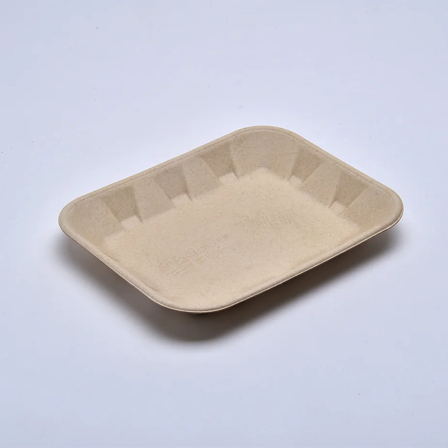 100% поднос для пищевых продуктов из натурального волокна «S3-25» Высококачественная безопасная упаковка салата экологически безопасной пластиковой целлюлозы