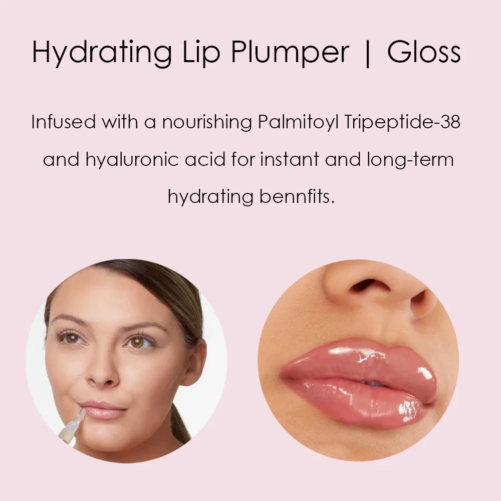 No stings attached instant plump hyaluronic acid lip plump plumer gloss private label