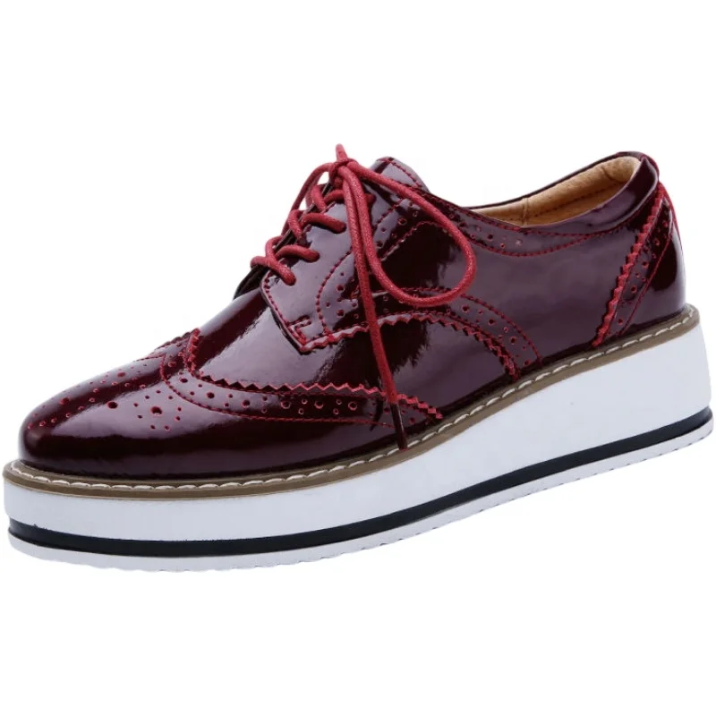 Trend Female Block Shoes Pumps Fashion Casual Thick Sole Flat Platform Shoes For Women
