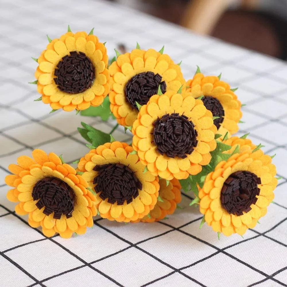Felt sunflowers bouquets christmas supplies kids fabric flower embellishments diy craft kit for headband wreath
