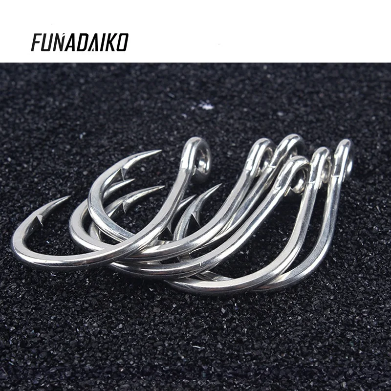 FUNADAIKO high carbon steel stainless saltwater fishing octopus strong circle hooks