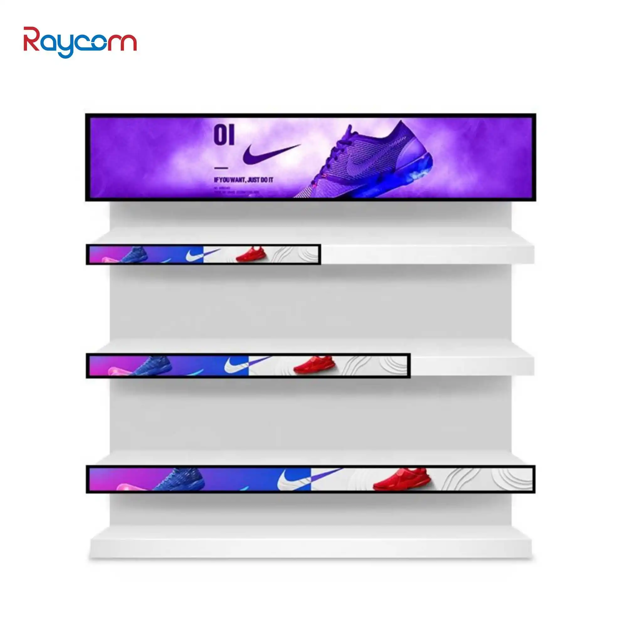 Ultra Wide Stretched Bar Advertising TV Ads Player LCD Commercial Supermarket Shelves Stretch Screen Shelf Edge Strip Display