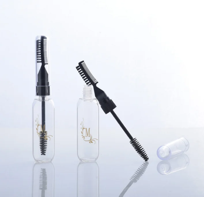 Новый дизайн, прозрачная пустая пластиковая Двусторонняя кисть для туши для ресниц, бутылка-туба, частная этикетка