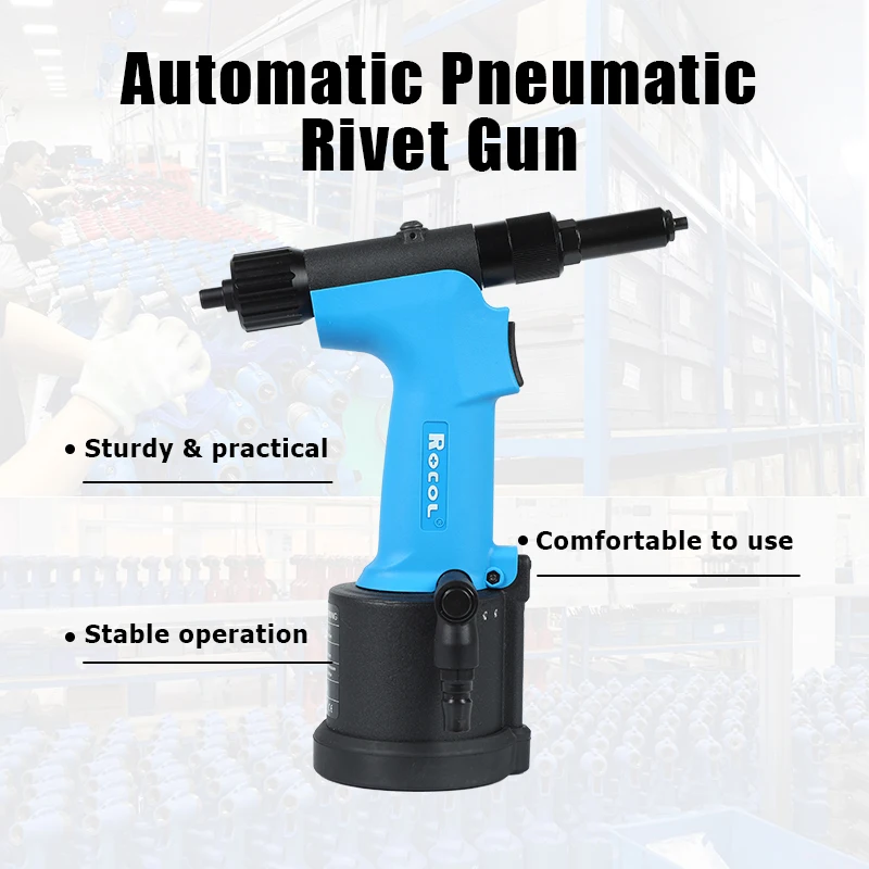Pneumatic 4000s Rivet Gun 2.4-4.0mm Durable Pneumatic Riveting Tool Automatic Powerful Pull Force Air Riveter