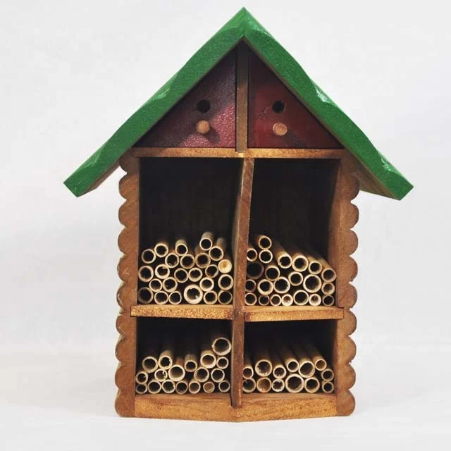 
factory garden wooden Pollinating Mason Bee House - reeds Tube Bee Hotel for Solitary Bees 