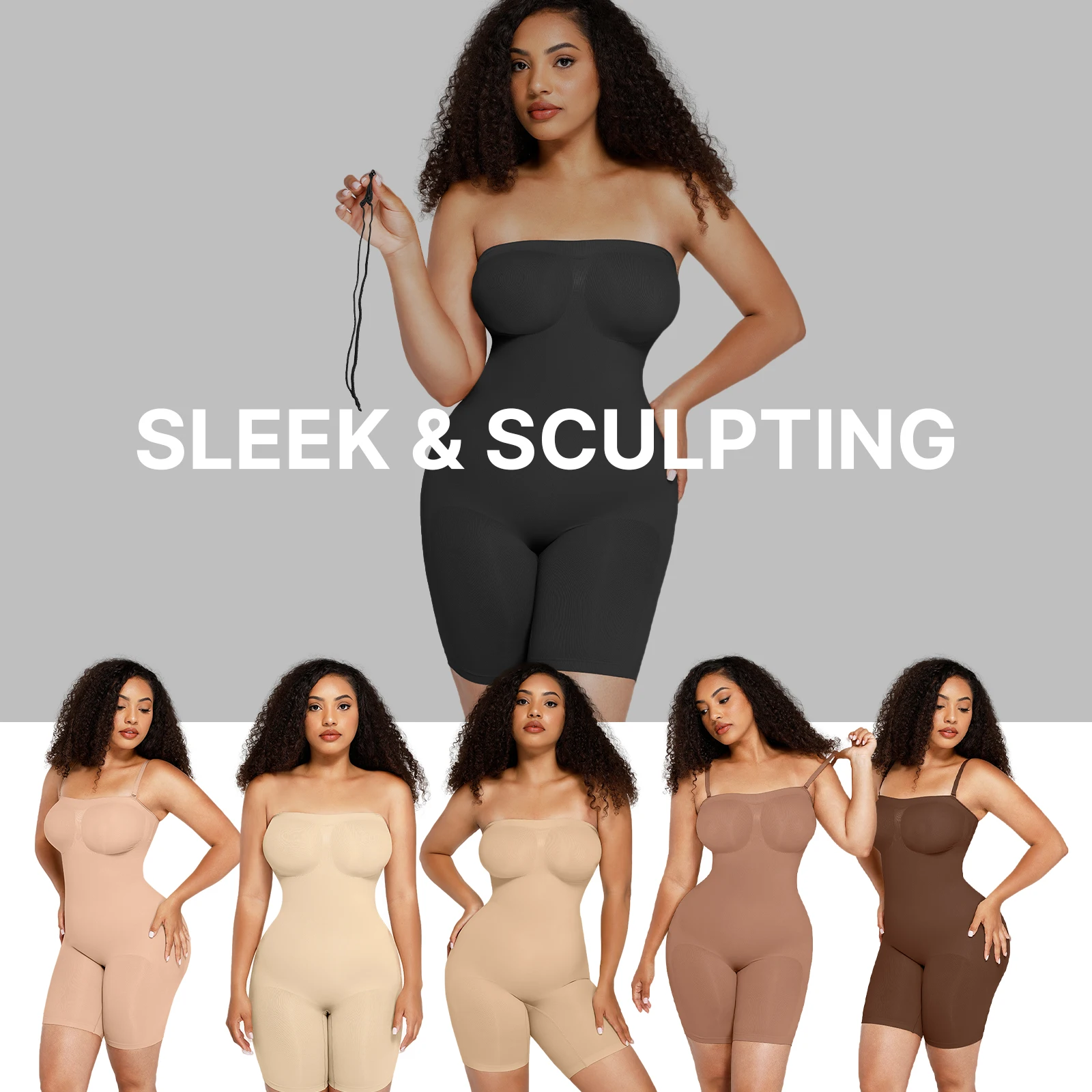 Hexin HOT SALE wholesale custom comfortable Backless tummy control slimming Body Shaper Seamless Bodysuit Shapewear For Women