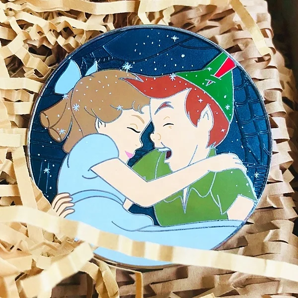 Direct enamel pin factory manufacturer custom Translucent sandblast lapel pin round princess fantasy glow hard enamel lapel pin