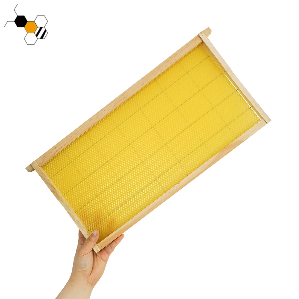 Best selling wood bee frame sheet with wax foundation bee hive frames