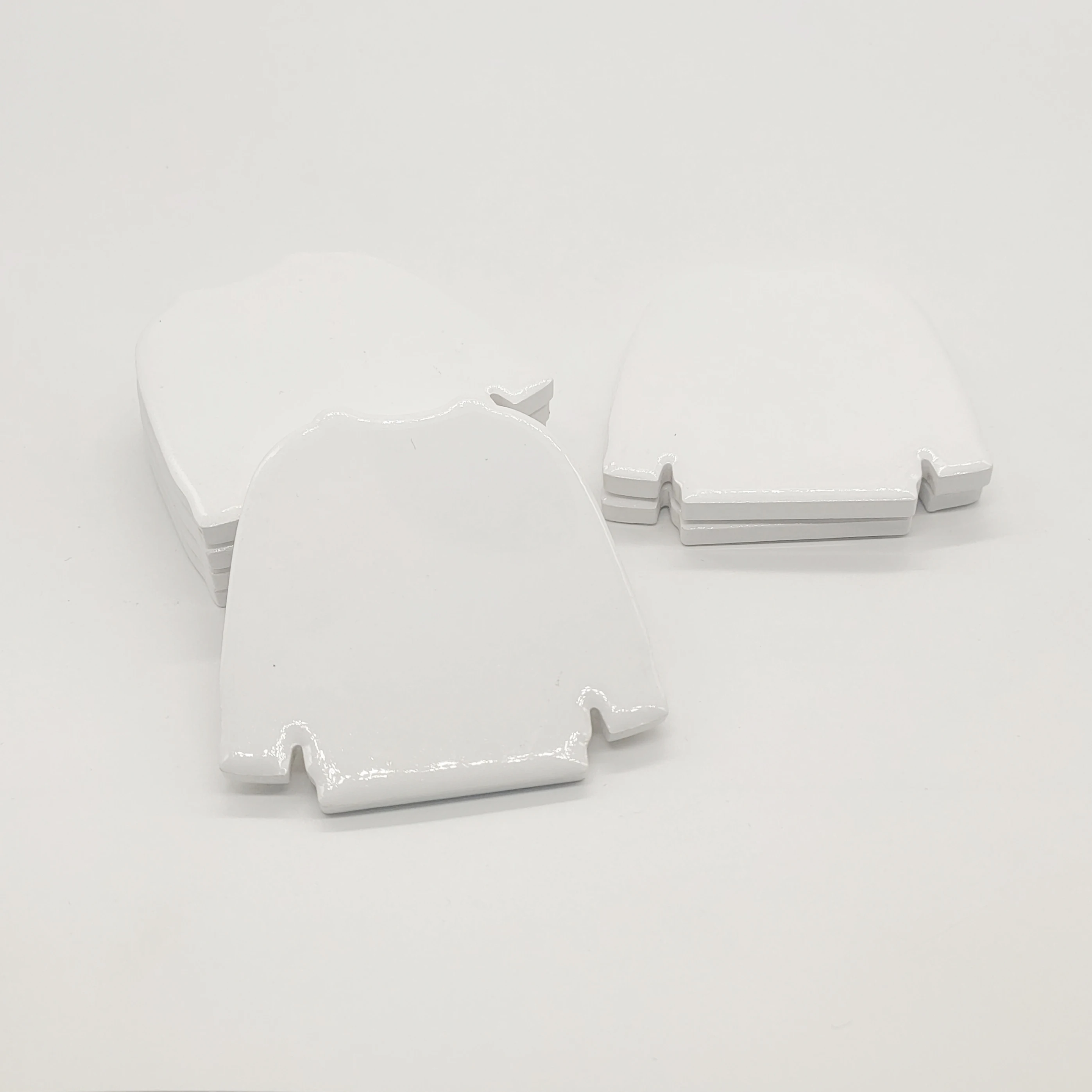 Wholesale clothing shape decoration Sublimate blank Ceramic refrigerator magnet Custom printed tile magnet with soft magnetic ba