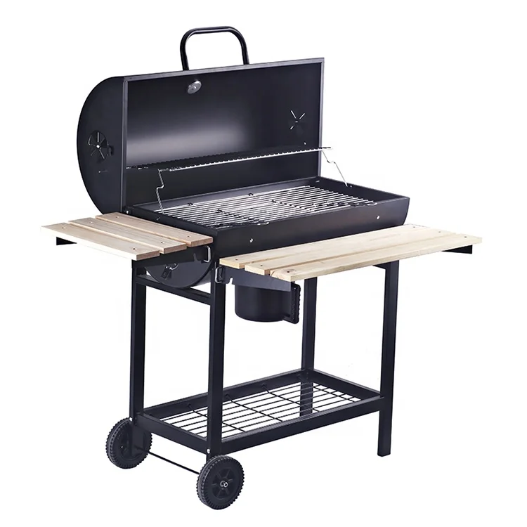 OEM Most popular Large Carbon steel Chicken Cooking Capacity Commercial outdoor Backyard Trolley Charcoal BBQ Grills For Party