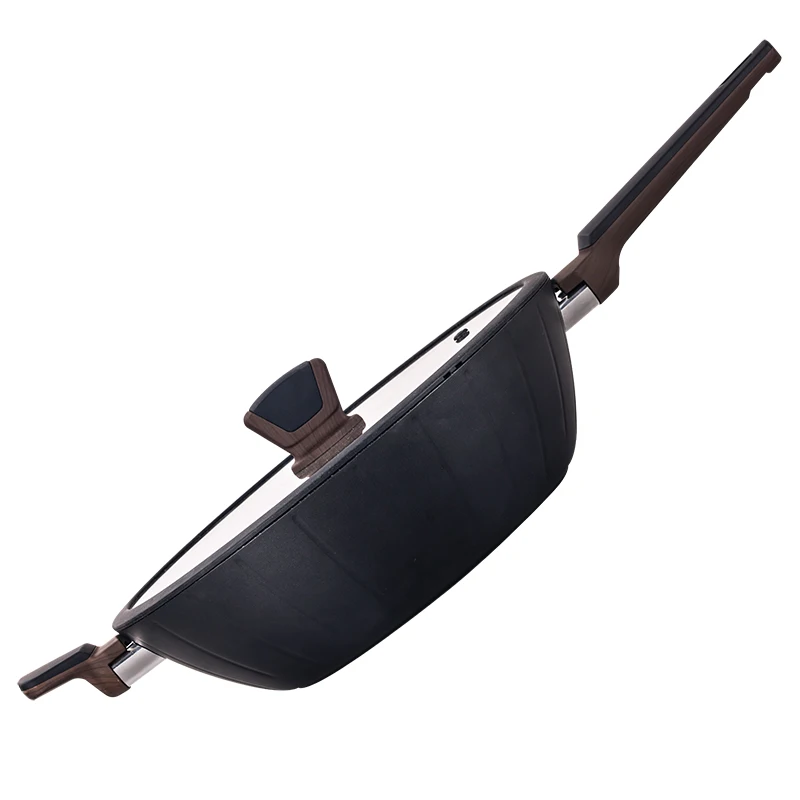 30cm High quality wok with lid egg frying pan aluminum non sticky fry pan