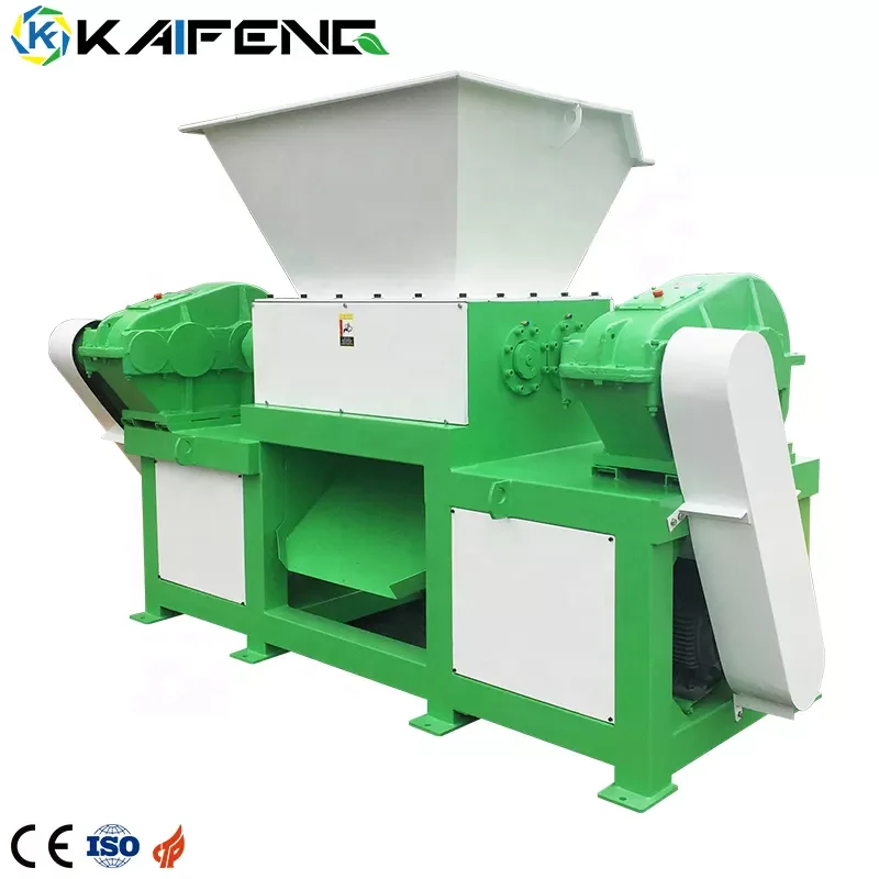 50~2500 Kg/h Double-shaft Shredder Machine Waste Tires Shredder Recycling Machine