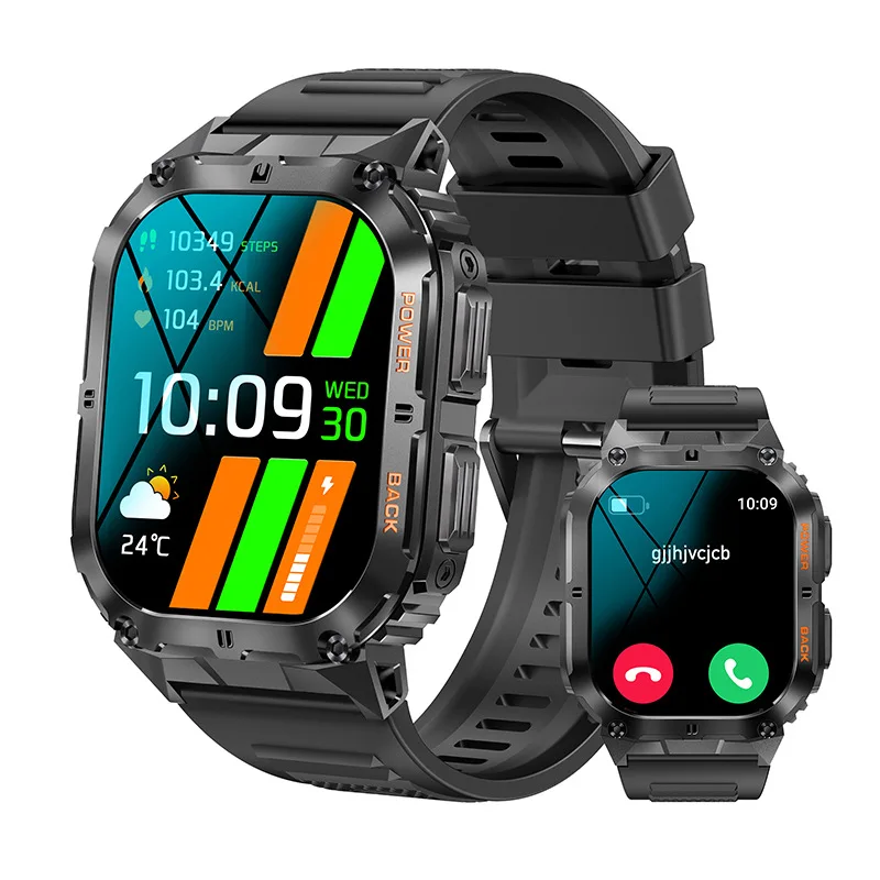 K61PRO Triple Talk Smart Watch Music Weather 1.96 inch heart rate Blood Pressure Blood oxygen smart watch