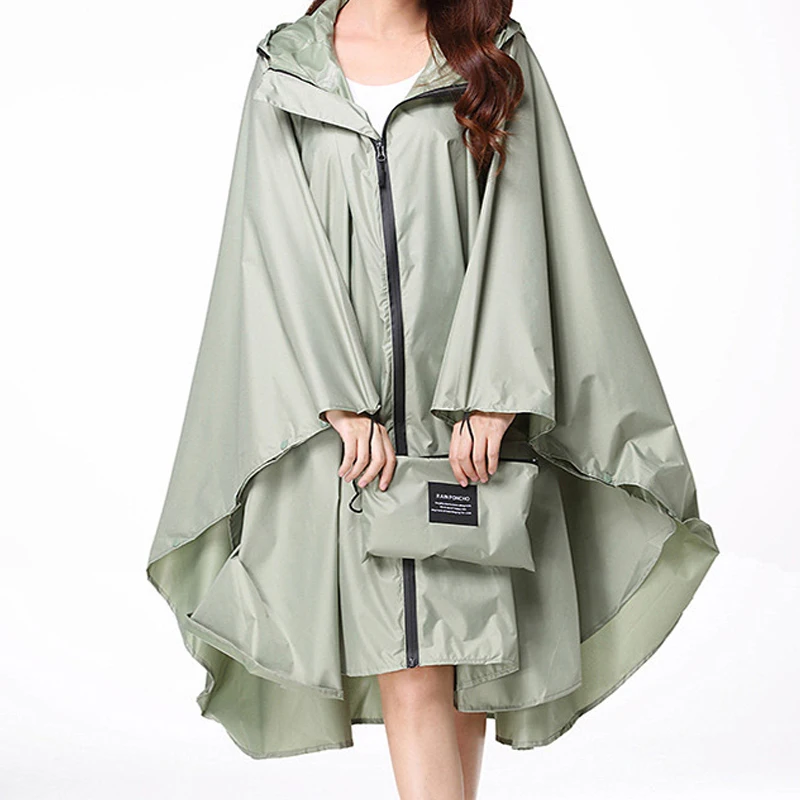 Custom Waterproof Black Plain Color Lightweight Biodegradable Polyester Adult Poncho Raincoat