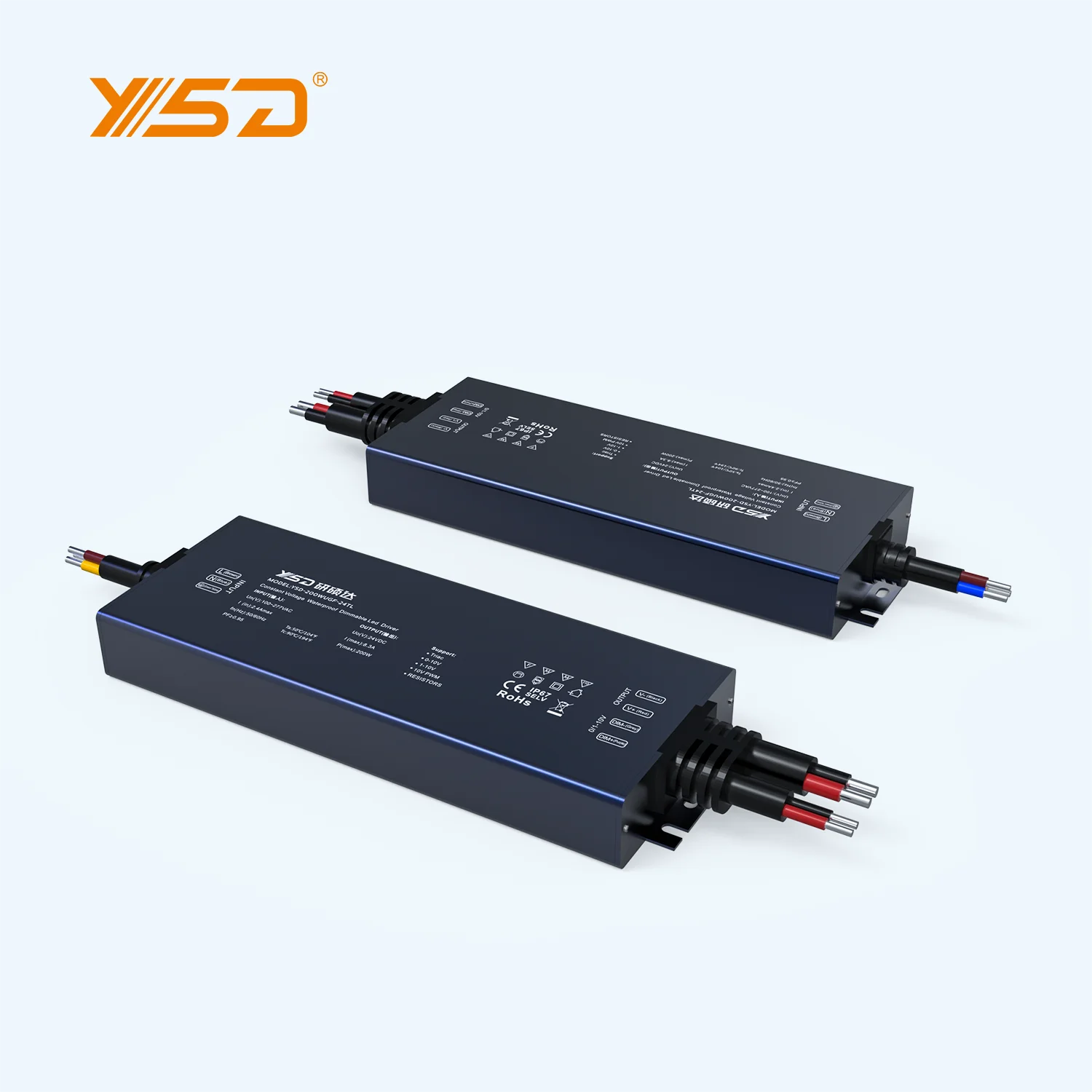 Waterproof PF>0.95 200W DC12V 24V 36V 48V IP67 dimmable triac 0-10V PWM led light led power supply led driver