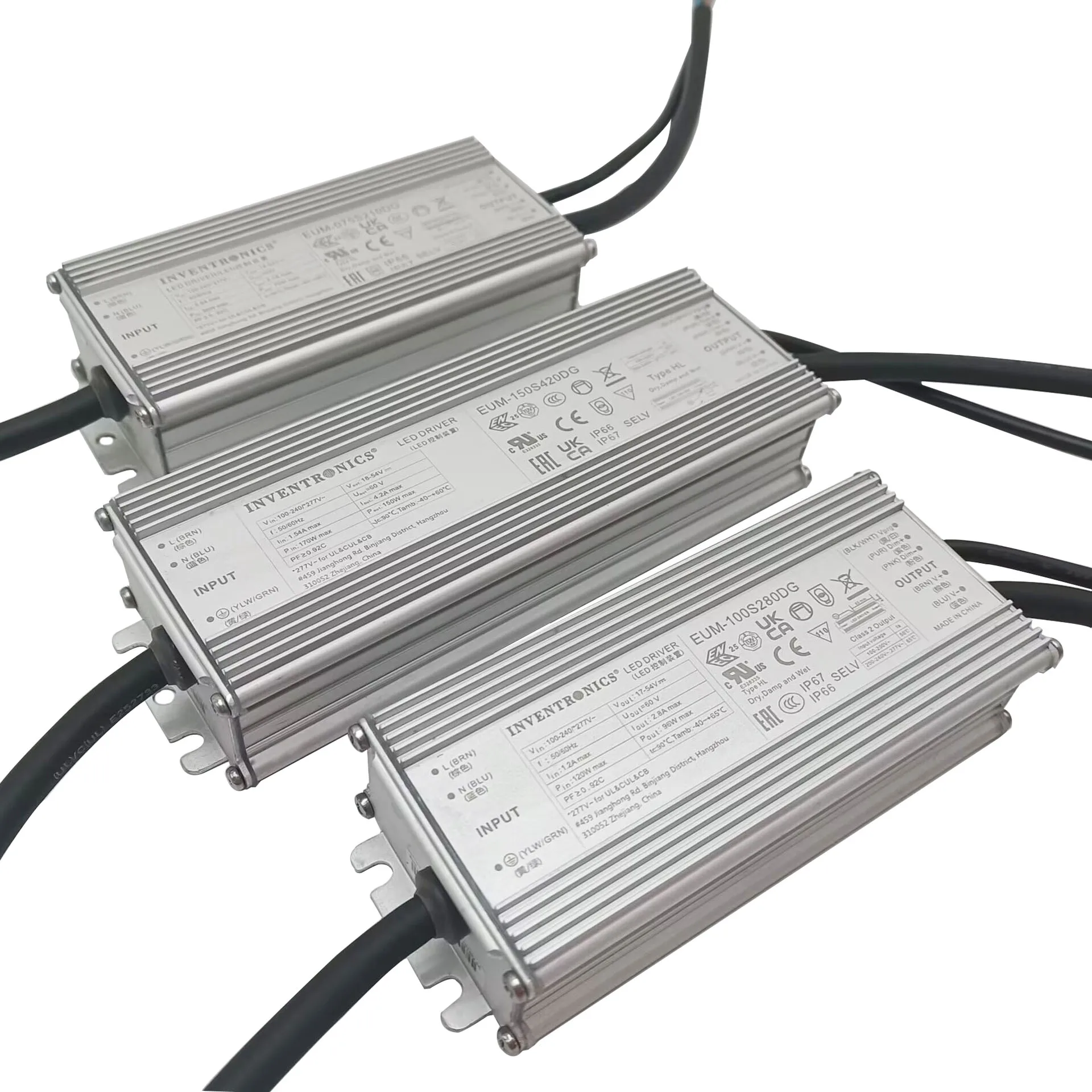 Original Inventronics led driver 75W 100W 150W Programmable IP66/IP67 Driver inventronics EUM Series dimmable led driver