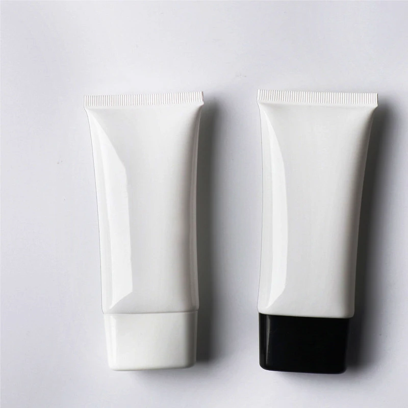 50ml bright white flat custom tube packaging 50g liquid foundation body lotion tube empty lotion and cream tube