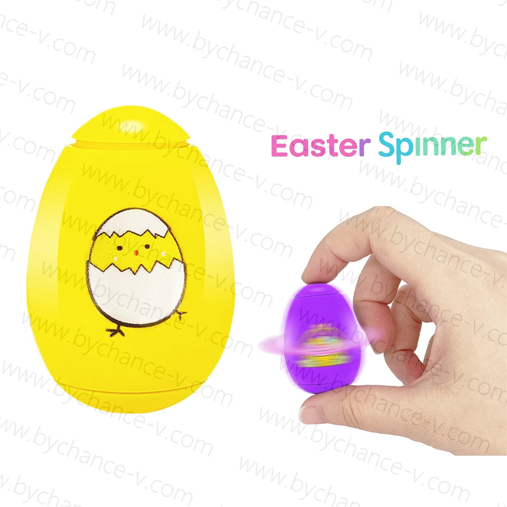 Wholesale budget friendly Easter egg hunt toy Easter themed egg shape fidget spinner perfect for Easter gift basket stuffer