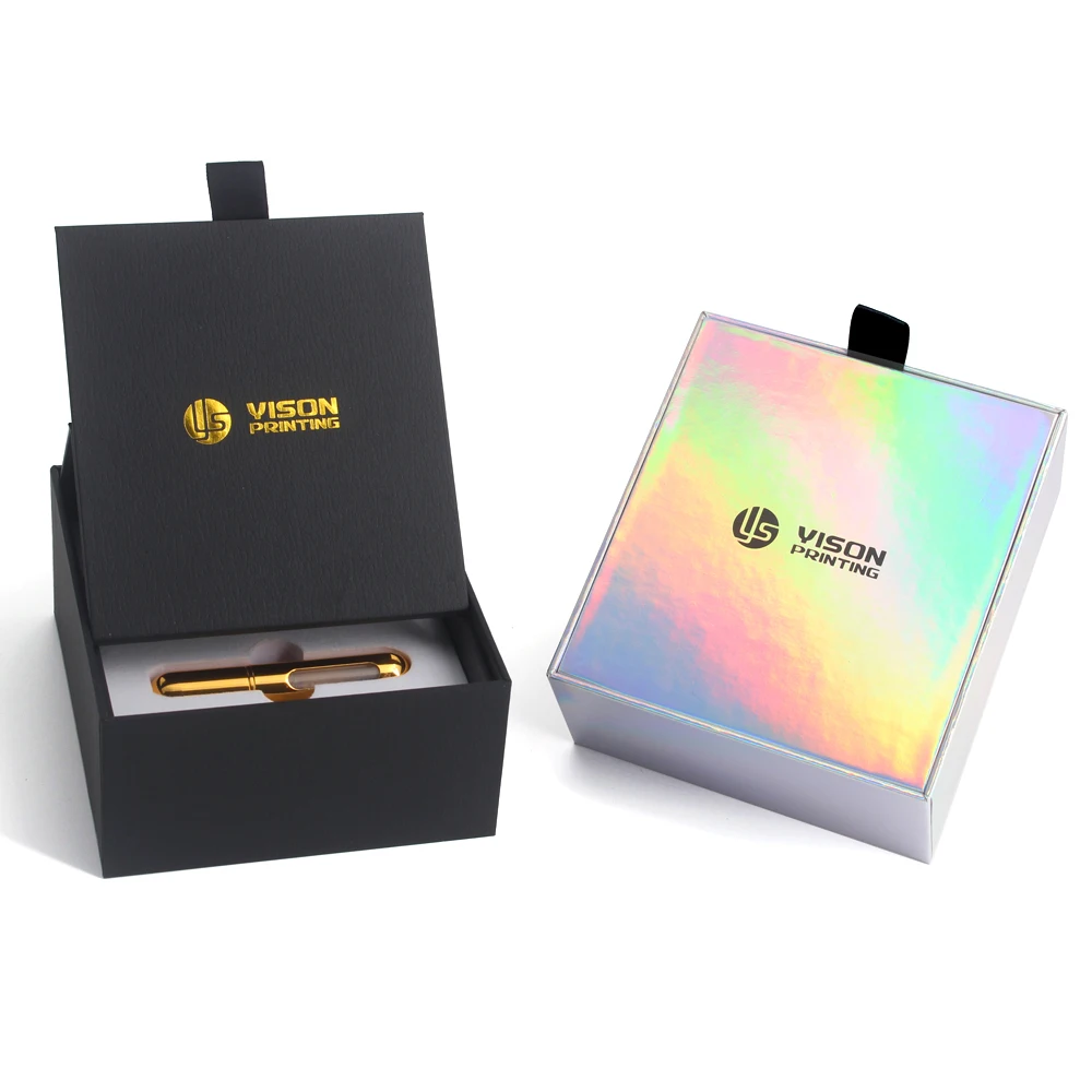 Customize fancy new style pocket perfume test packaging box simple 2ml 3ml perfume sample boxes