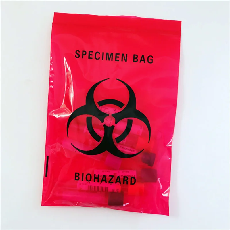 Wholesale Customized Medical Biohazard Specimen Transport Bags/medical Waste Poly Bag
