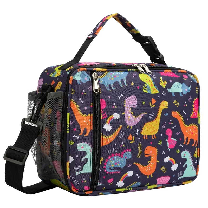 Heopono Female Children Loveliness Printing Picnic Environmental Recyclable Adjustable Shoulder Strap Keep Lunch Cooler Bag