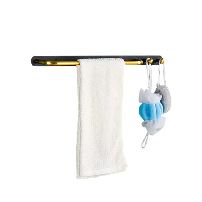 New Design Self Adhesive Stainless Steel Towel Single Bar Bathroom Hand Towel Rack Holder with Hooks