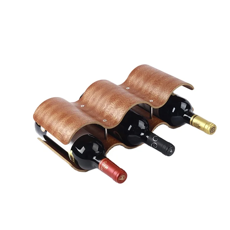 High quality willow wooden countertop wine rack designs